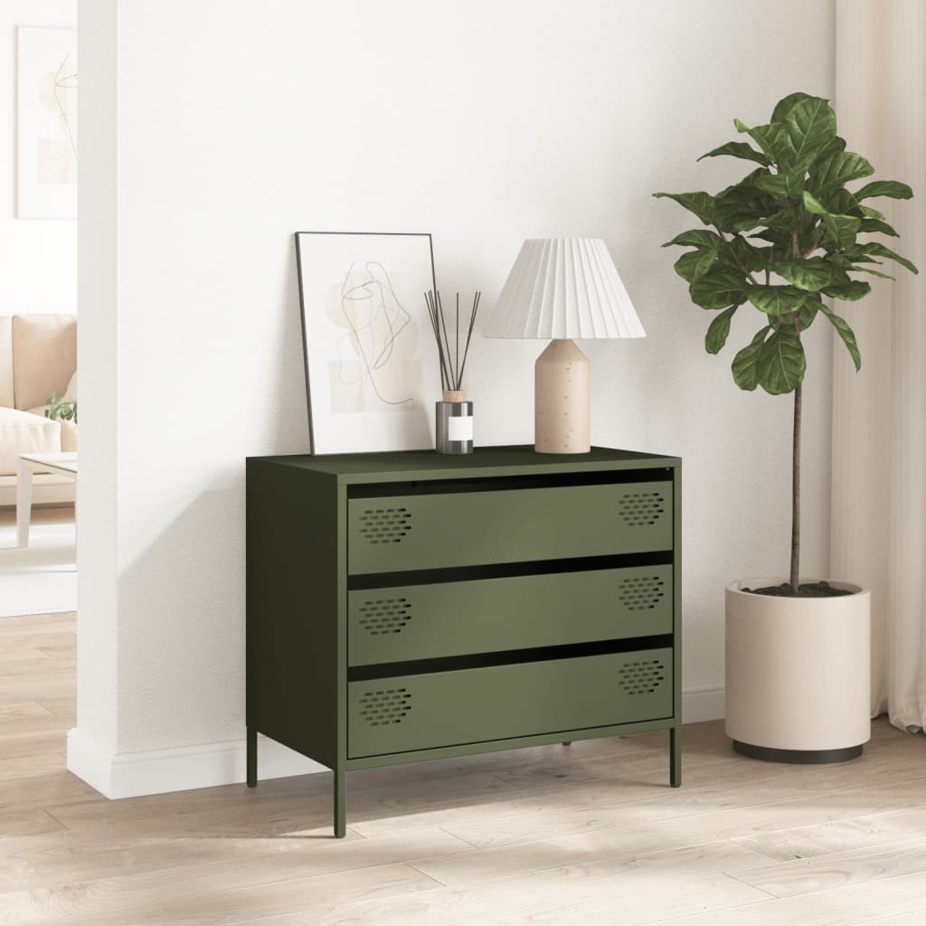 skab 68x39x58,5 cm koldvalset stål olivengrøn