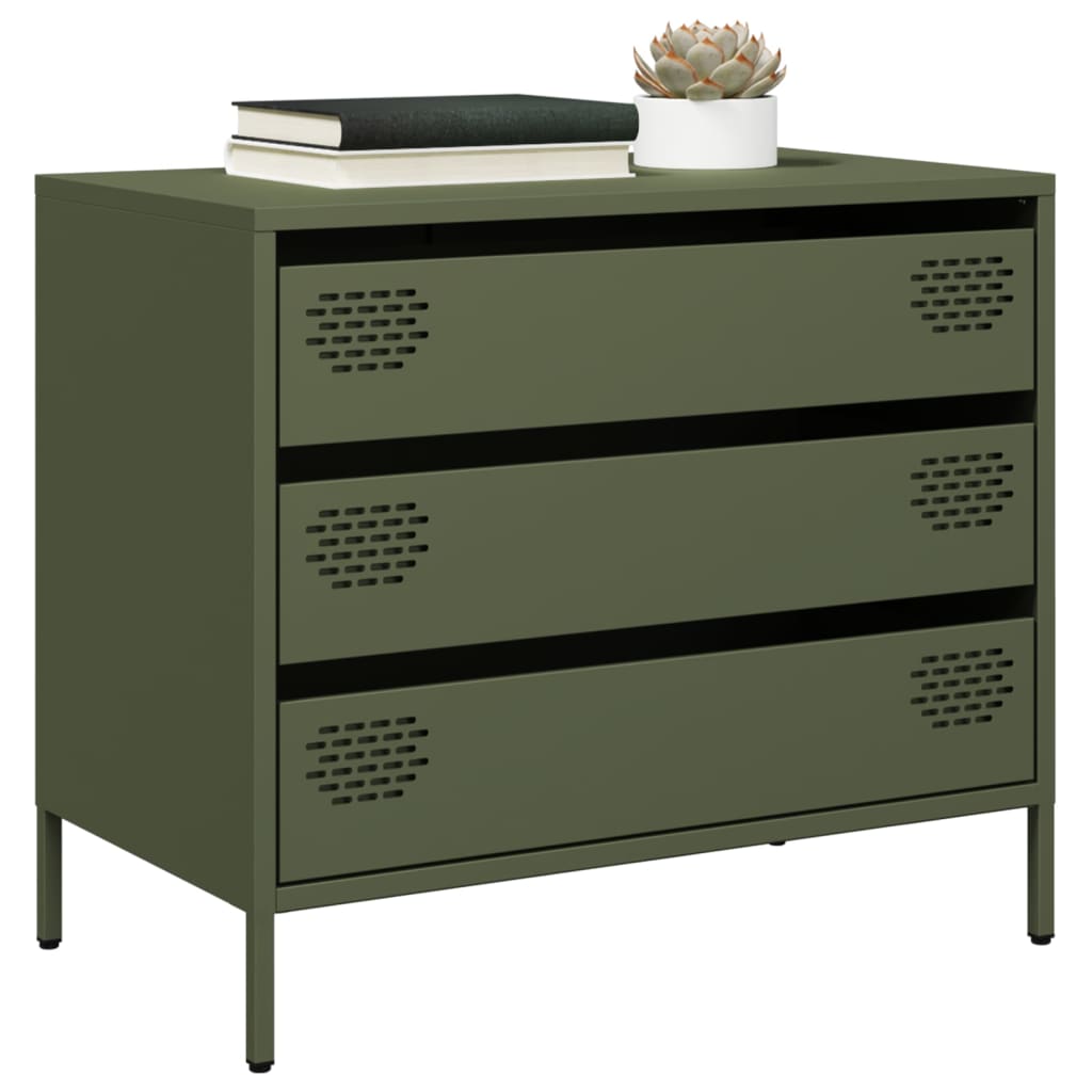 skab 68x39x58,5 cm koldvalset stål olivengrøn