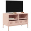 tv-bord 68x39x43,5 cm koldvalset stål lyserød