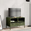 tv-bord 68x39x43,5 cm koldvalset stål olivengrøn