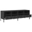 tv-bord 135x39x43,5 cm koldvalset stål sort