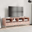 tv-bord 135x39x43,5 cm koldvalset stål lyserød