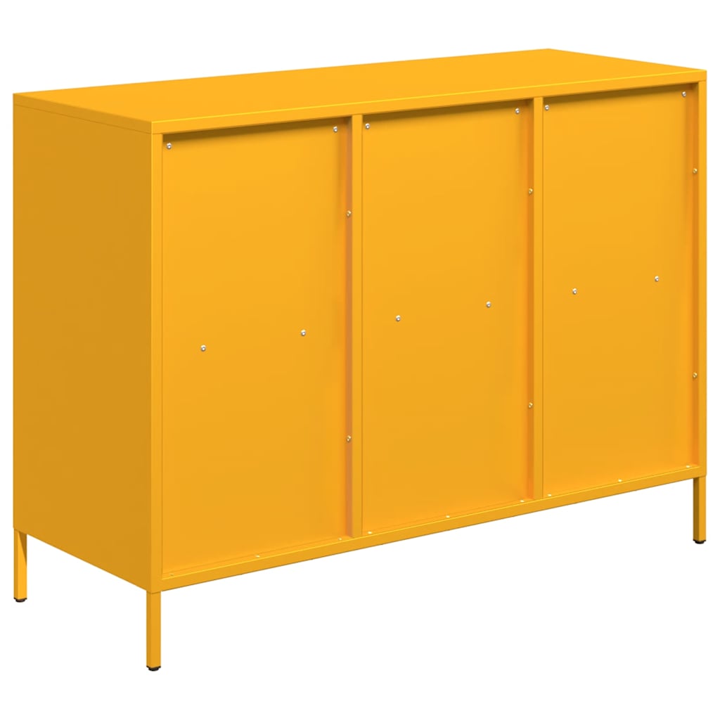 skænk 101,5x39x73,5 cm koldvalset stål sennepsgul