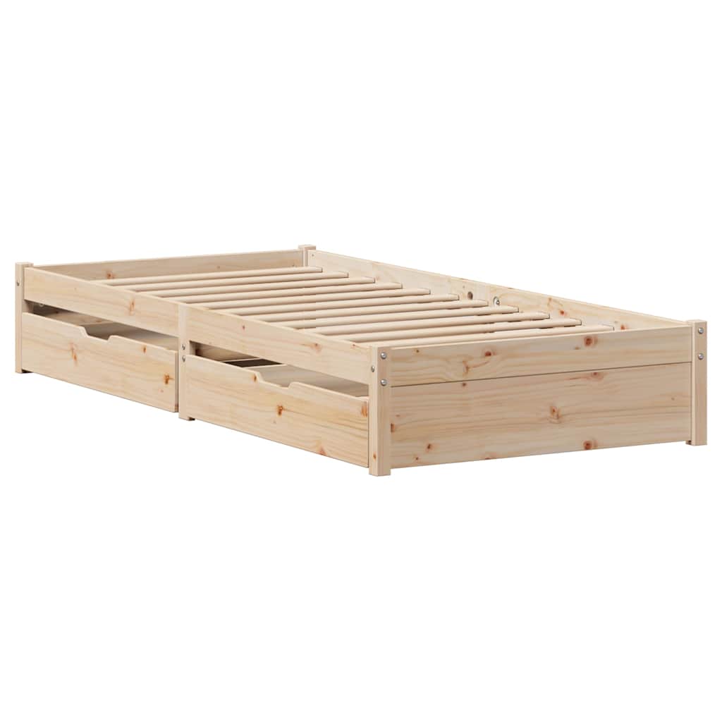 sengeramme uden madras 75x190 cm massivt fyrretræ