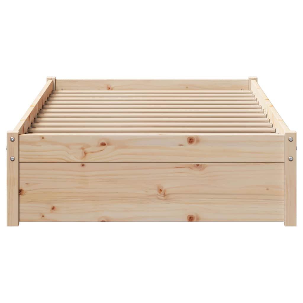 sengeramme uden madras 75x190 cm massivt fyrretræ