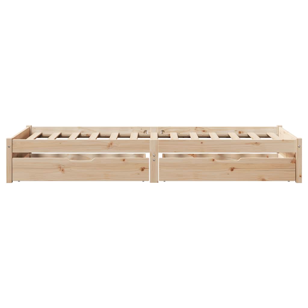 sengeramme uden madras 75x190 cm massivt fyrretræ