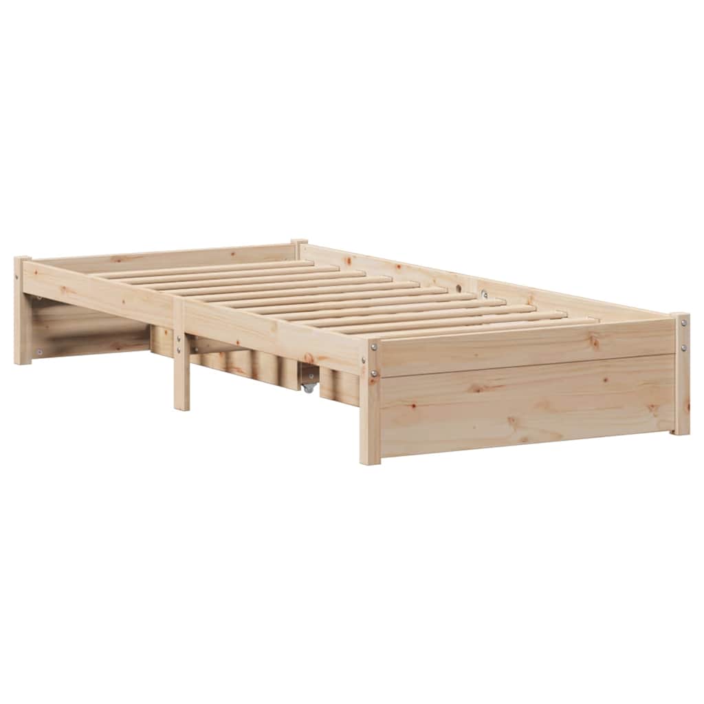 sengeramme uden madras 75x190 cm massivt fyrretræ