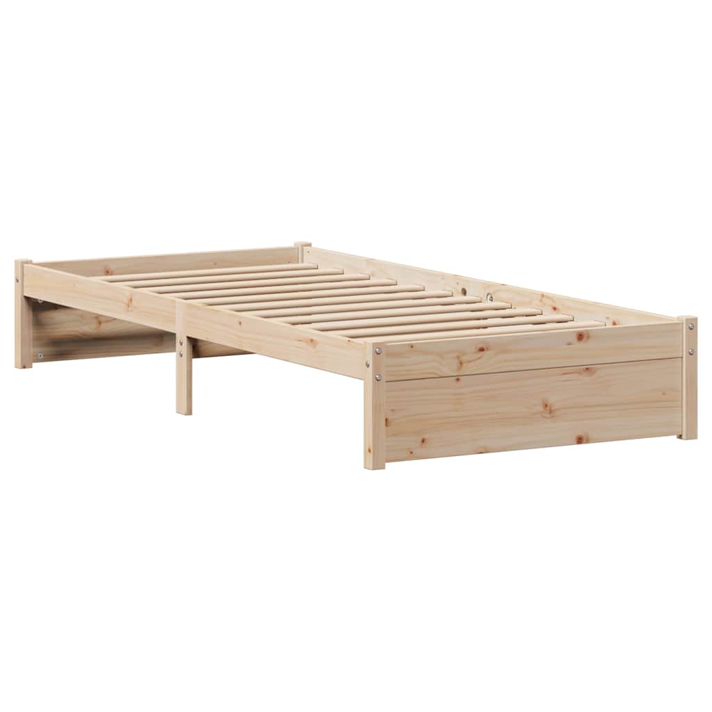 sengeramme uden madras 75x190 cm massivt fyrretræ