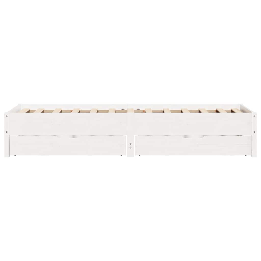 sengeramme uden madras 90x200 cm massivt fyrretræ hvid