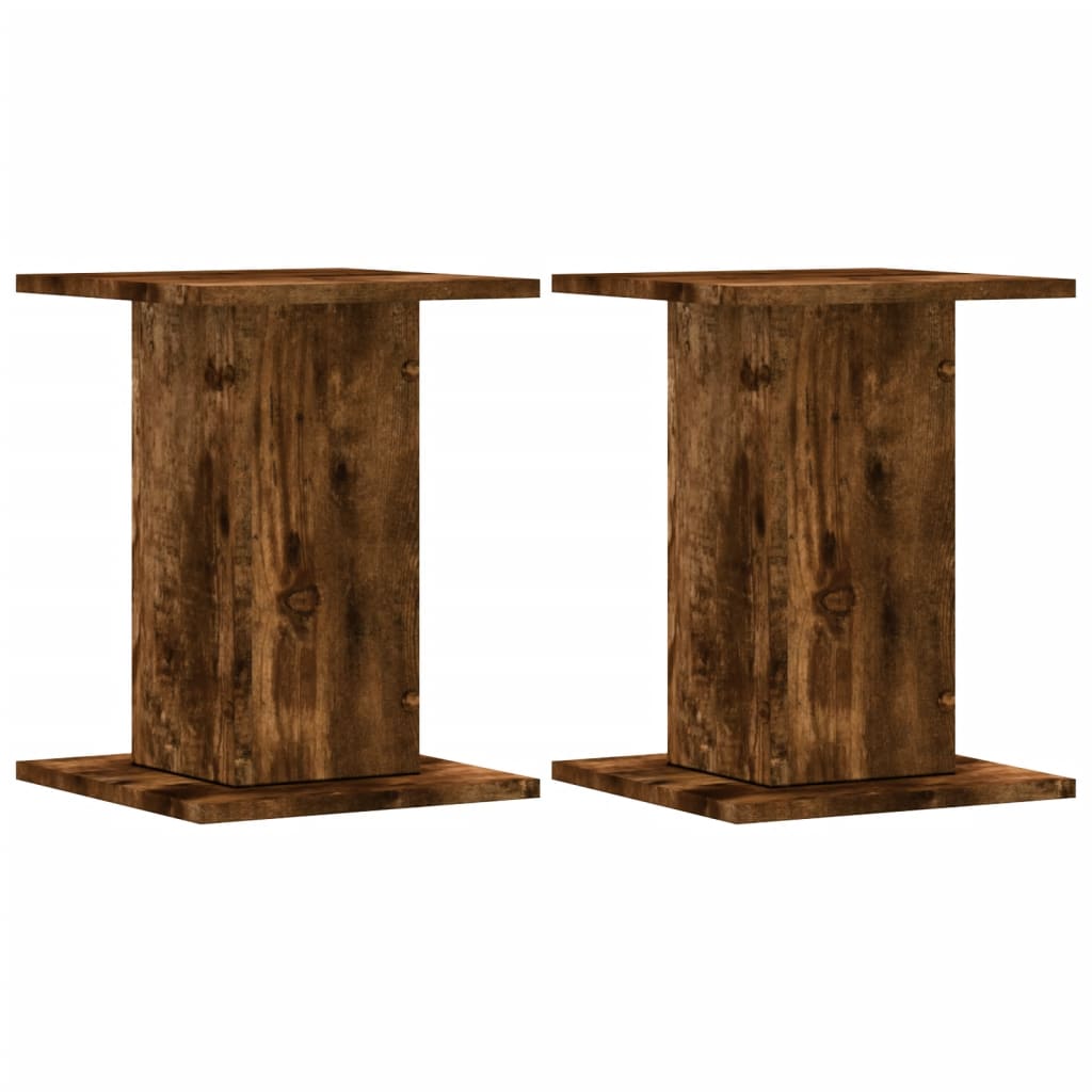 højtalerstativer 2 stk. 30x30x40cm konstrueret træ røget egetræ
