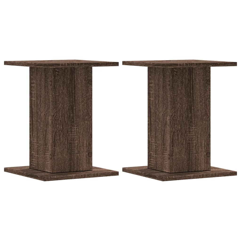 højtalerstativer 2 stk. 30x30x40 cm konstrueret træ brun egetræ