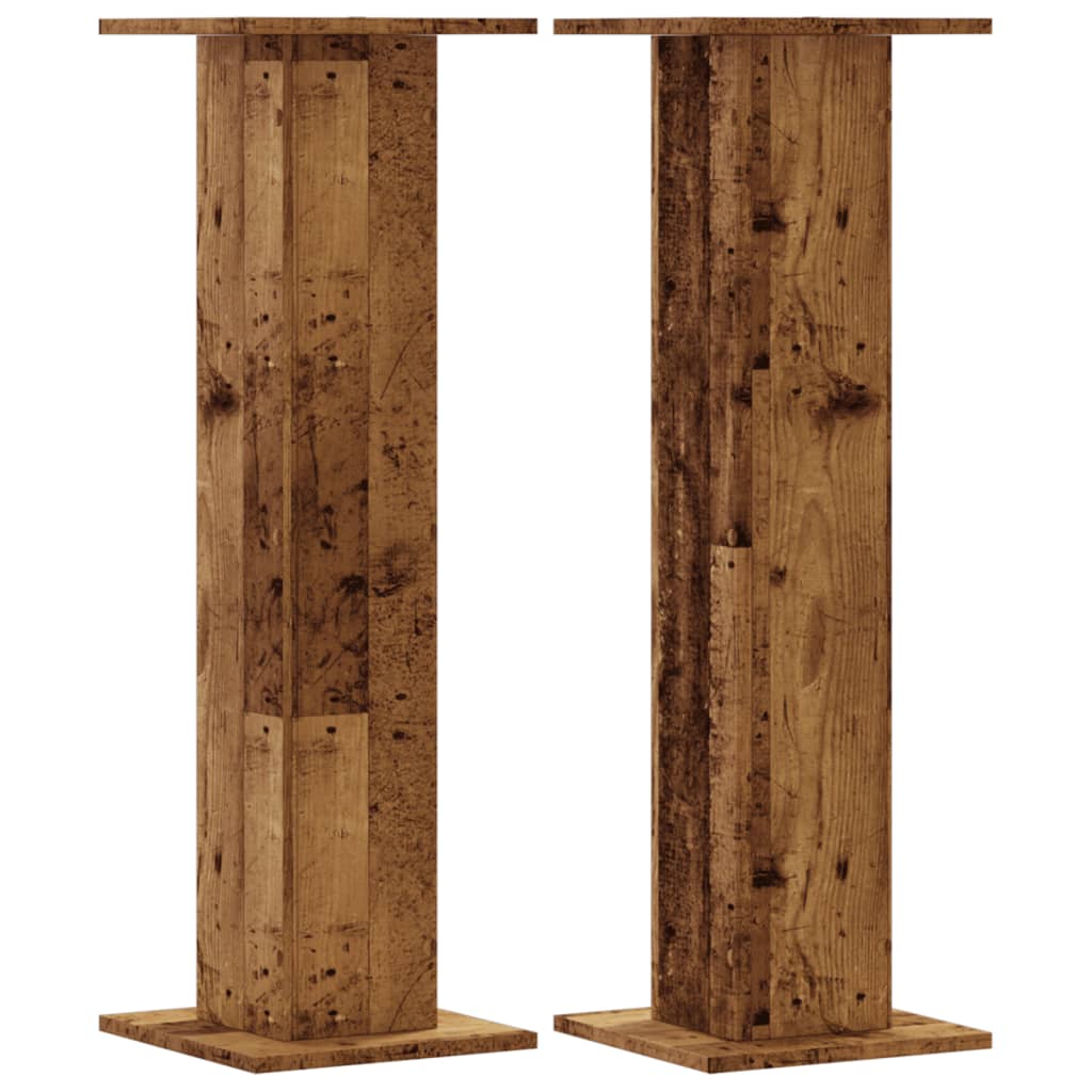 højtalerstativer 2 stk. 30x30x95 cm konstrueret træ antikt træ