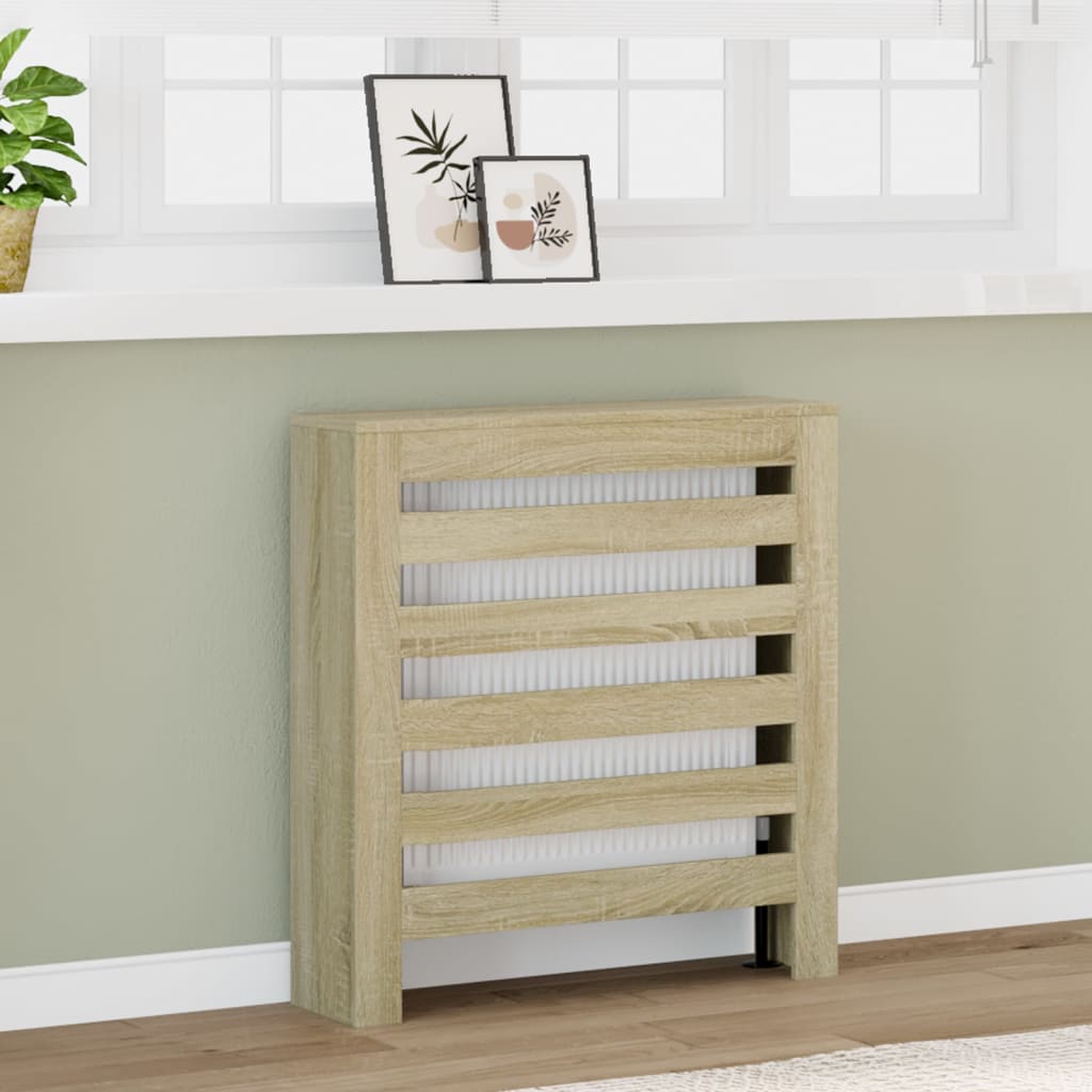 radiatorskjuler 78x20x82 cm konstrueret træ sonoma-eg