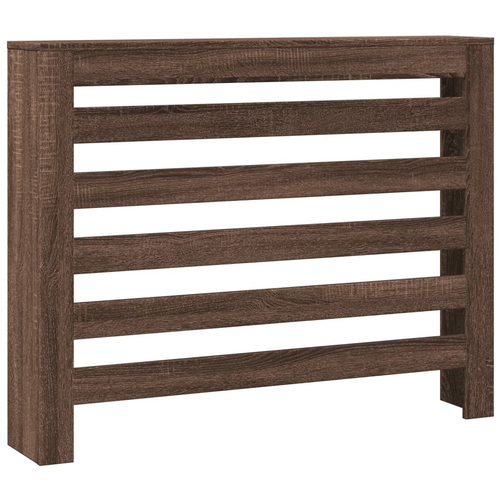 radiatorskjuler 104x20x82 cm konstrueret træ brun egetræ