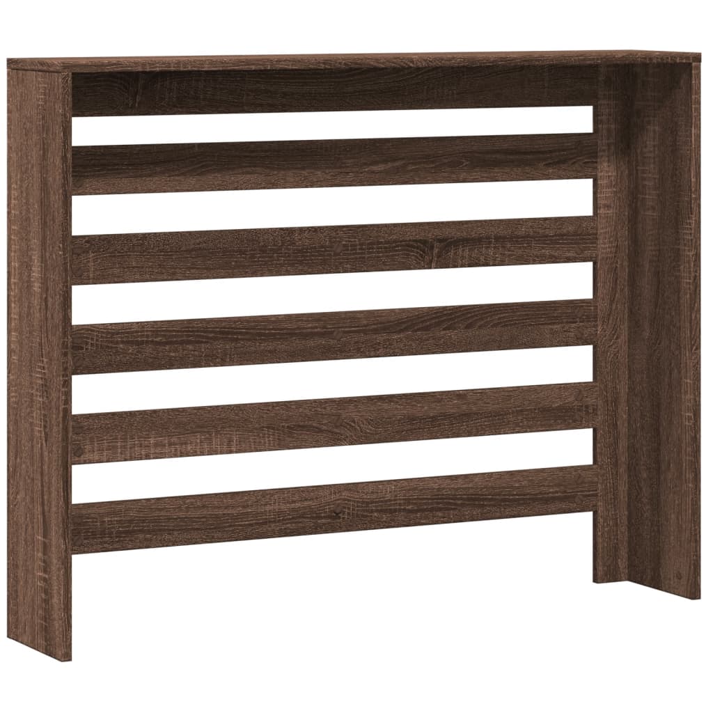 radiatorskjuler 104x20x82 cm konstrueret træ brun egetræ