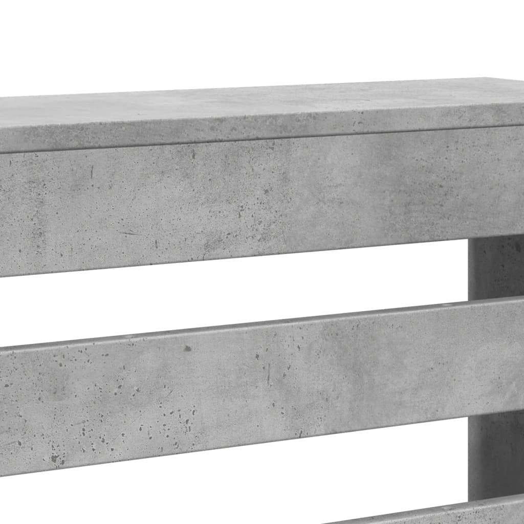 radiatorskjuler 149x20x82 cm konstrueret træ betongrå
