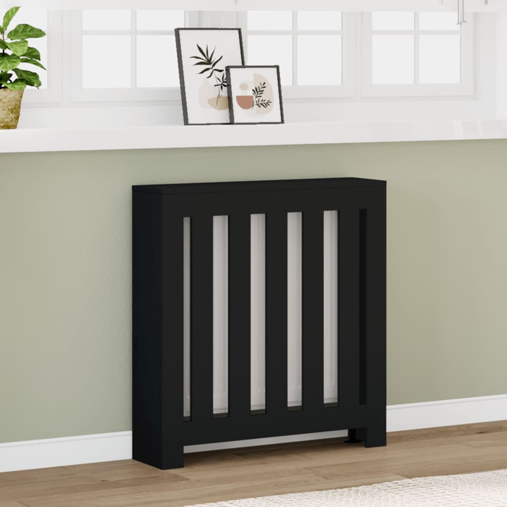 radiatorskjuler 78x20x82 cm konstrueret træ sort