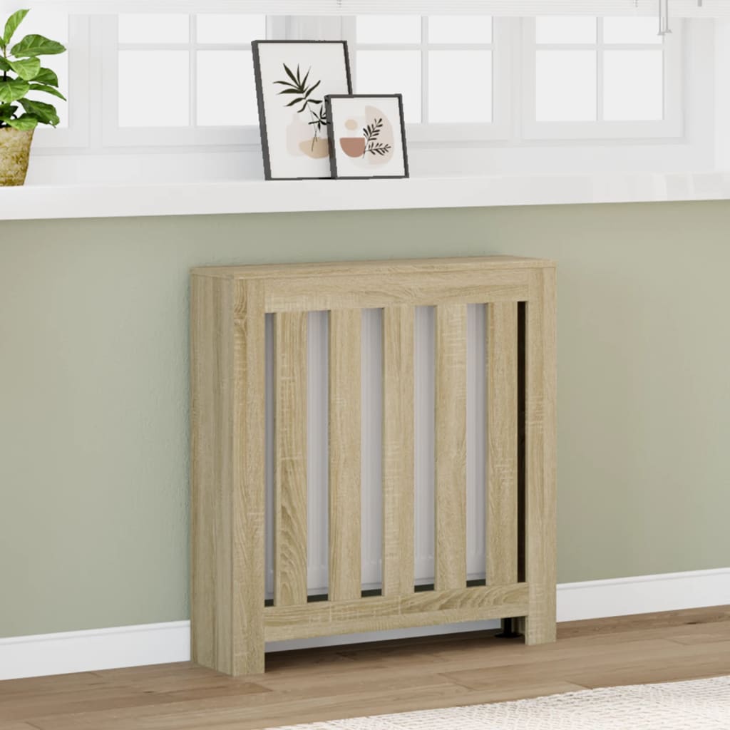 radiatorskjuler 78x20x82 cm konstrueret træ sonoma-eg