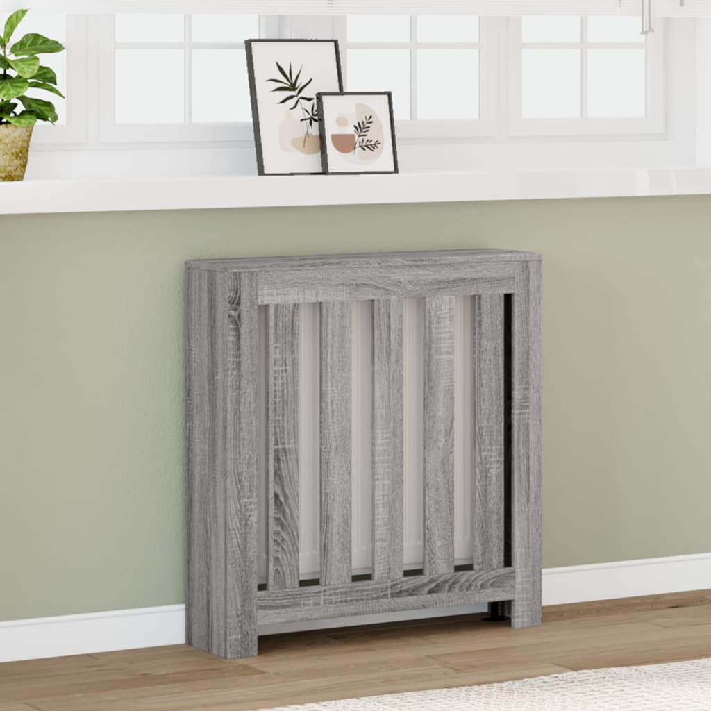 radiatorskjuler 78x20x82 cm konstrueret træ grå sonoma-eg