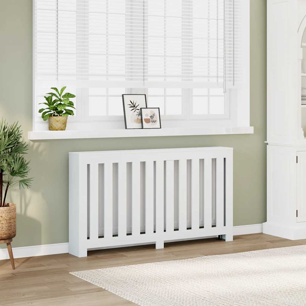 radiatorskjuler 149x20x82 cm konstrueret træ hvid
