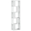 bogreol 45x23,5x162,5 cm 5 hylder konstrueret træ hvid