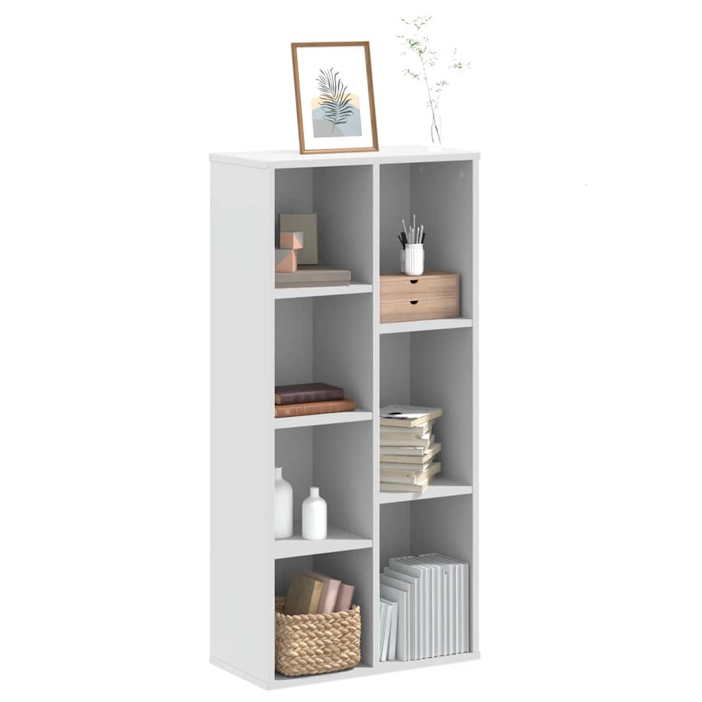 bogreol 50x25x105 cm konstrueret træ hvid billede