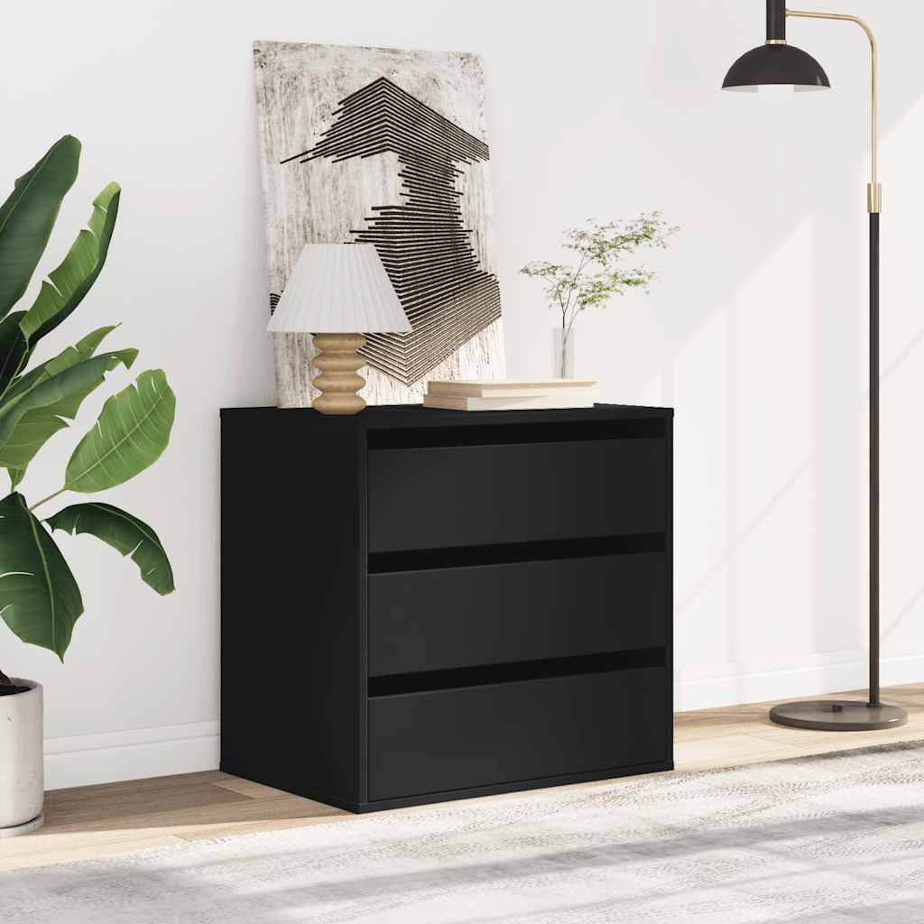 kommode til hjørne 60x41x58 cm konstrueret træ sort