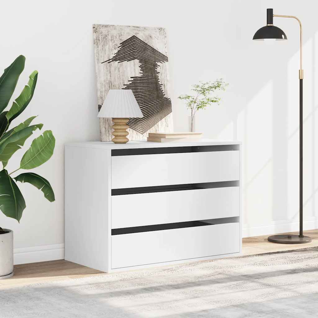 kommode til hjørne 80x41x58 cm konstrueret træ hvid