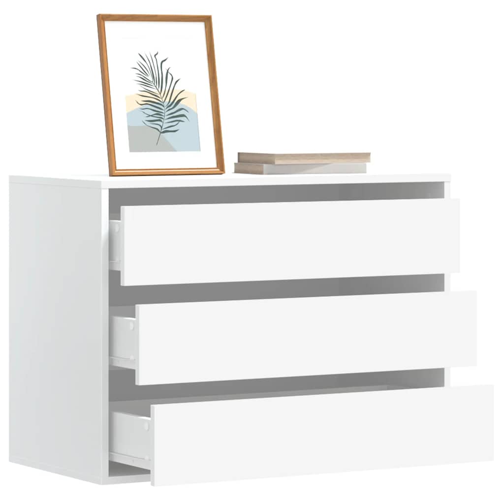 kommode til hjørne 80x41x58 cm konstrueret træ hvid