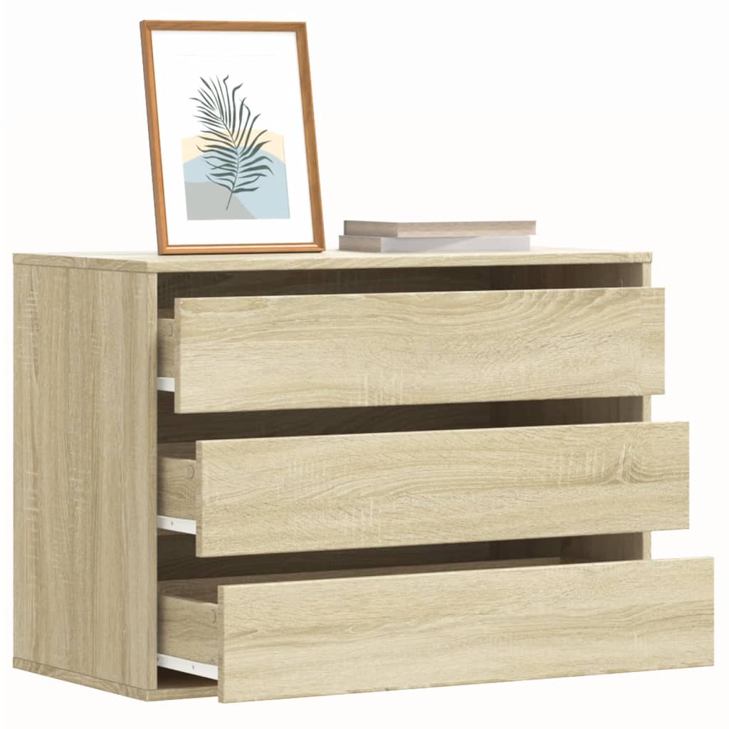 kommode til hjørne 80x41x58 cm konstrueret træ sonoma-eg