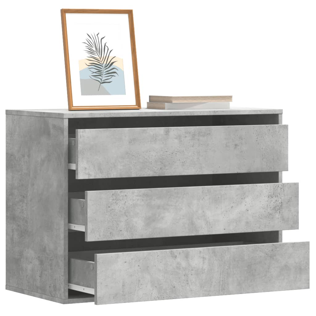 kommode til hjørne 80x41x58 cm konstrueret træ betongrå