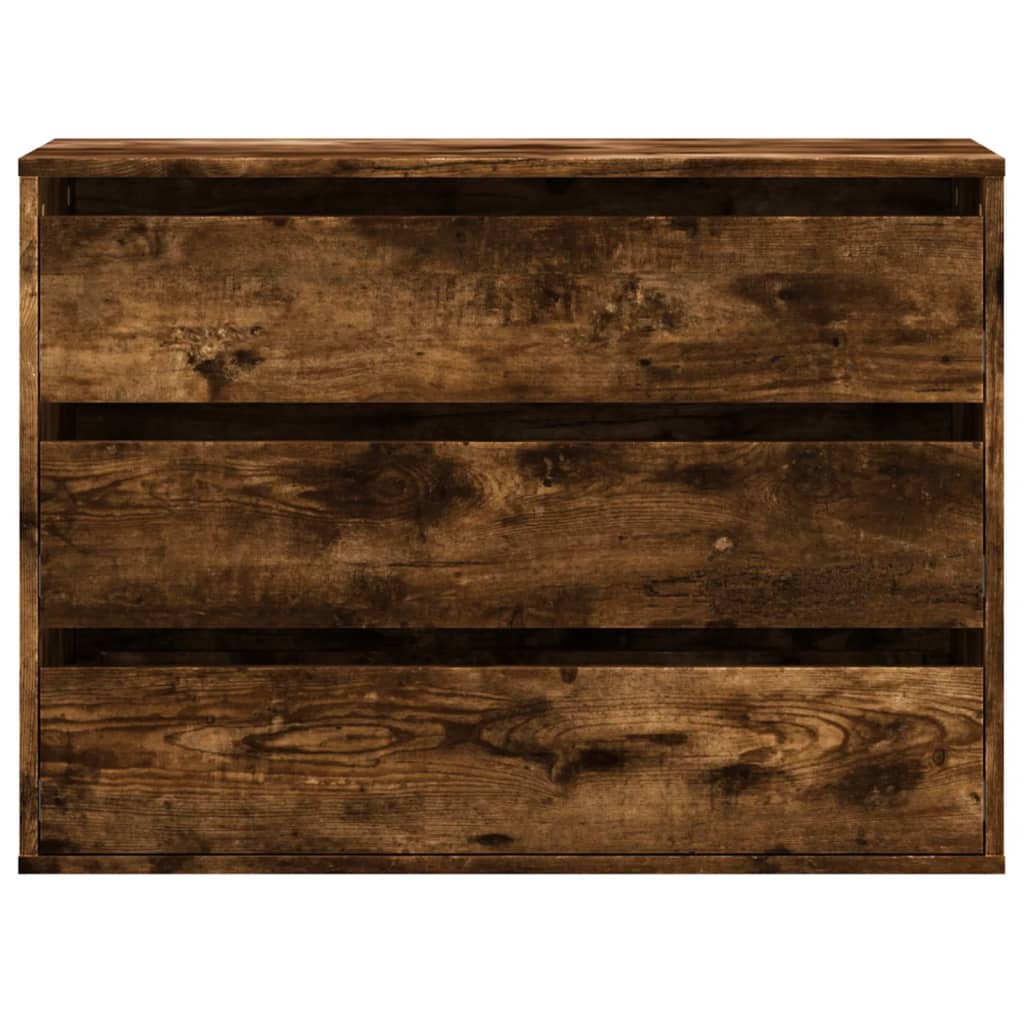 kommode til hjørne 80x41x58 cm konstrueret træ røget egetræ