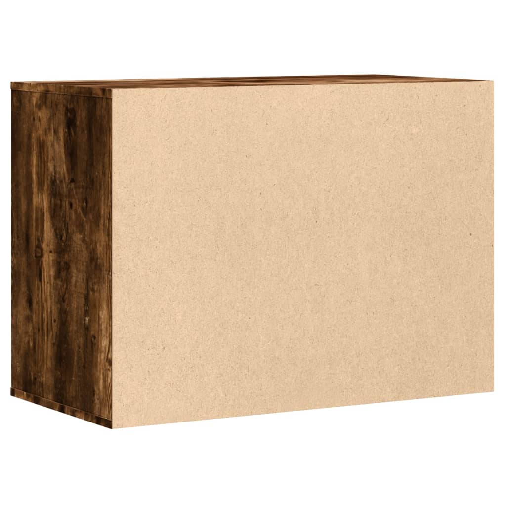 kommode til hjørne 80x41x58 cm konstrueret træ røget egetræ