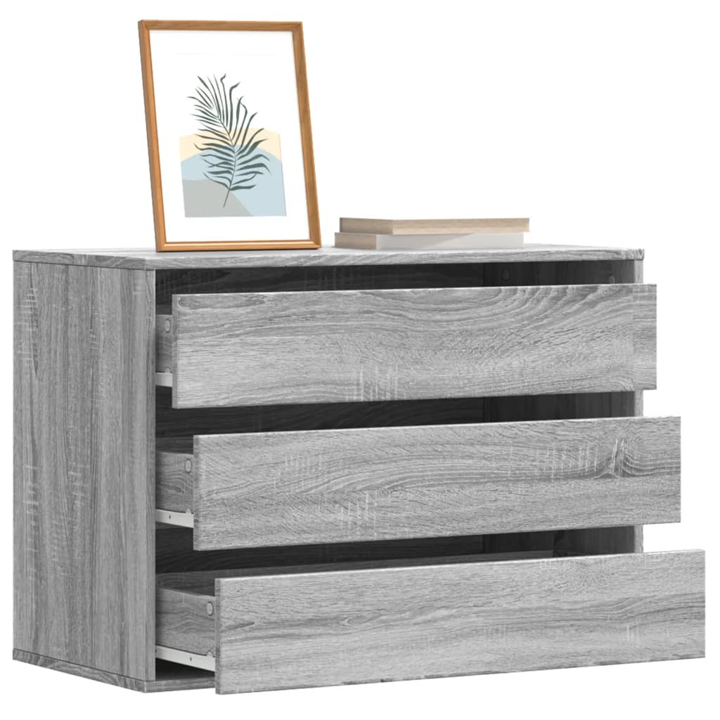 kommode til hjørne 80x41x58 cm konstrueret træ grå sonoma-eg