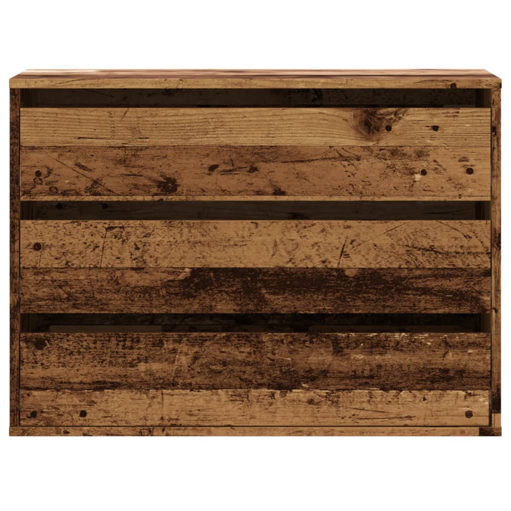kommode til hjørne 80x41x58 cm konstrueret træ antikt træ