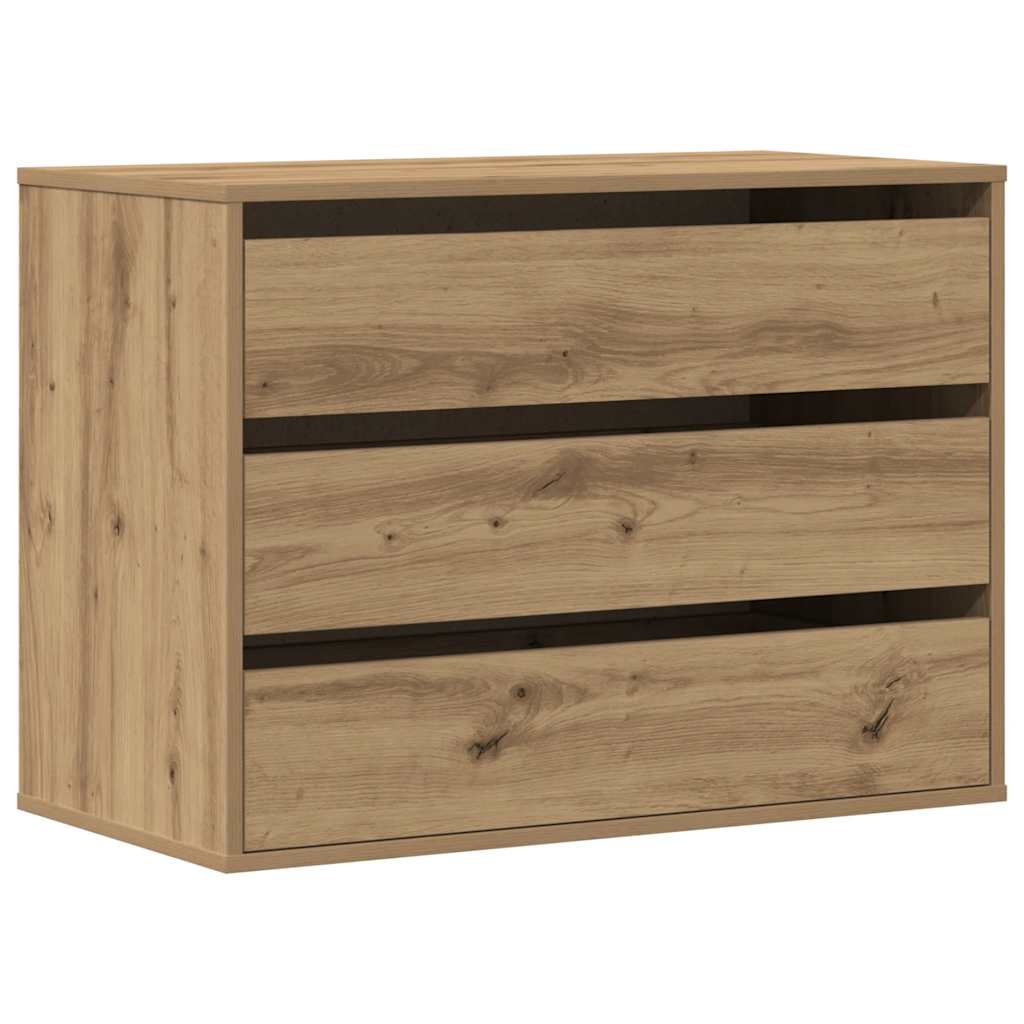 kommode til hjørne 80x41x58 cm konstrueret træ egetræsfarve