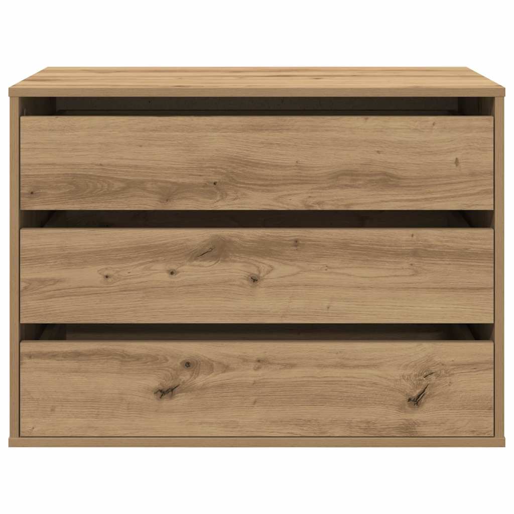 kommode til hjørne 80x41x58 cm konstrueret træ egetræsfarve