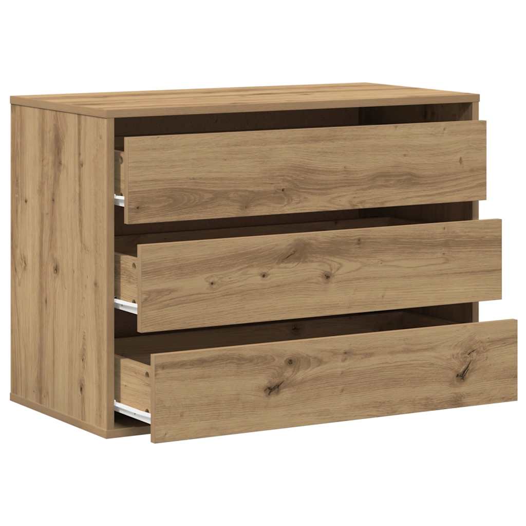 kommode til hjørne 80x41x58 cm konstrueret træ egetræsfarve