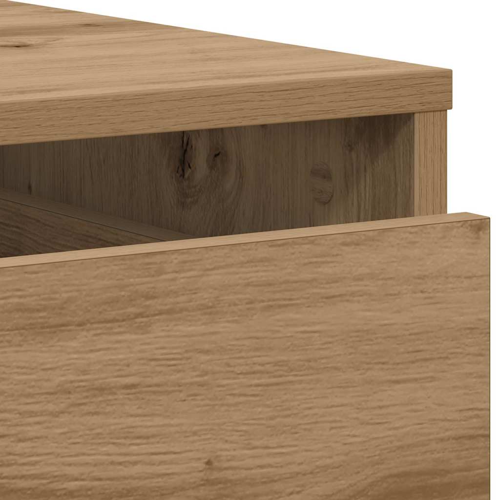 kommode til hjørne 80x41x58 cm konstrueret træ egetræsfarve