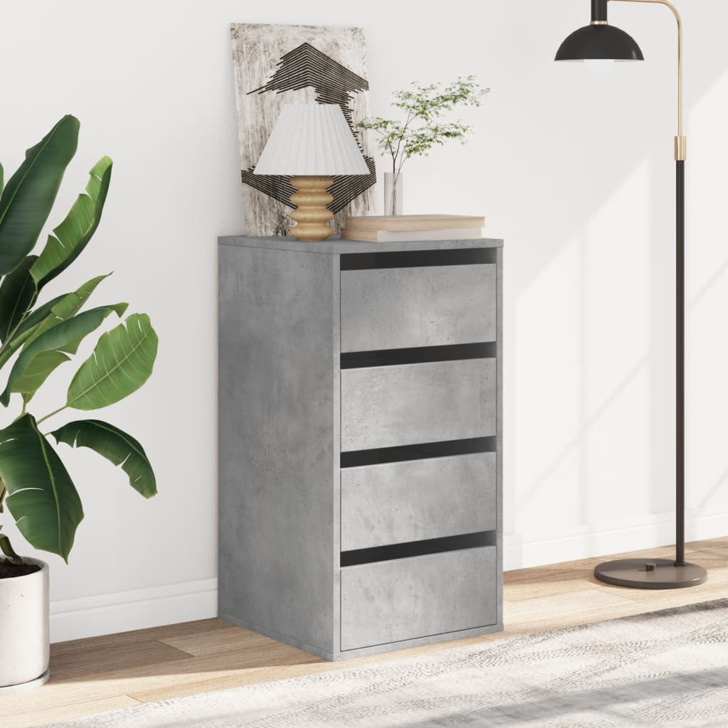 kommode til hjørne 40x41x76 cm konstrueret træ betongrå