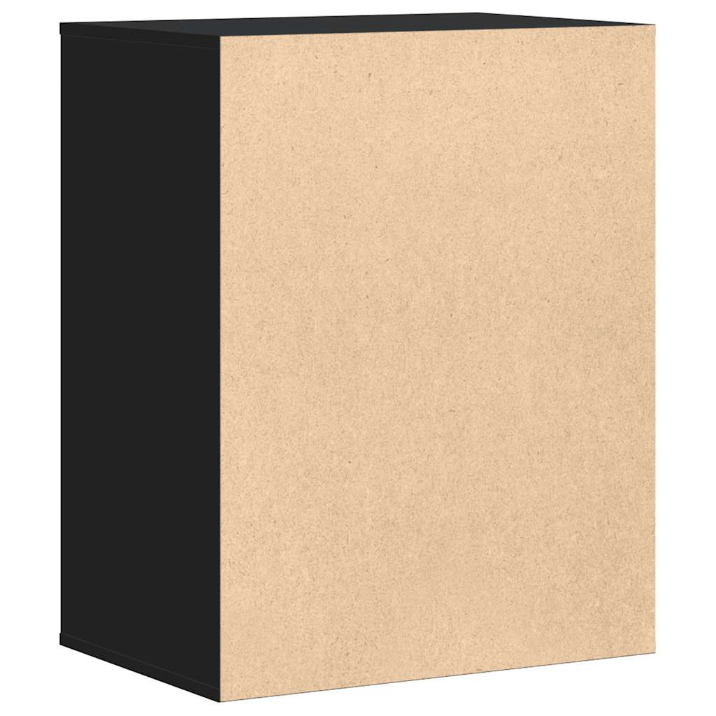 kommode til hjørne 60x41x76 cm konstrueret træ sort