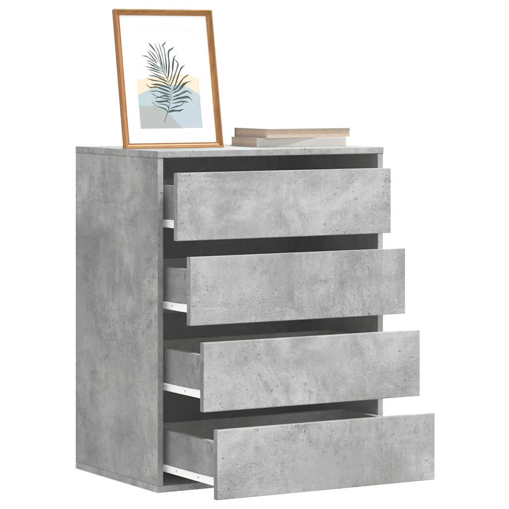 kommode til hjørne 60x41x76 cm konstrueret træ betongrå