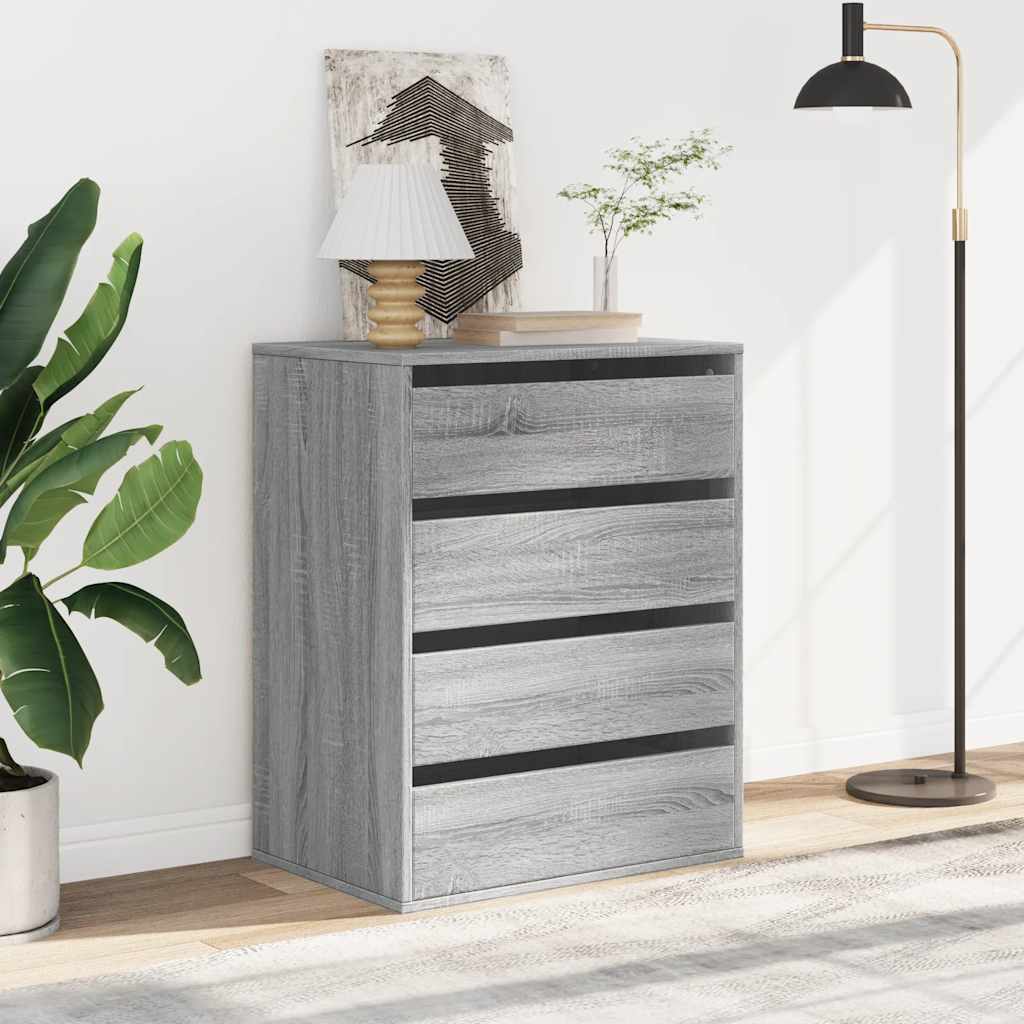 kommode til hjørne 60x41x76 cm konstrueret træ grå sonoma-eg