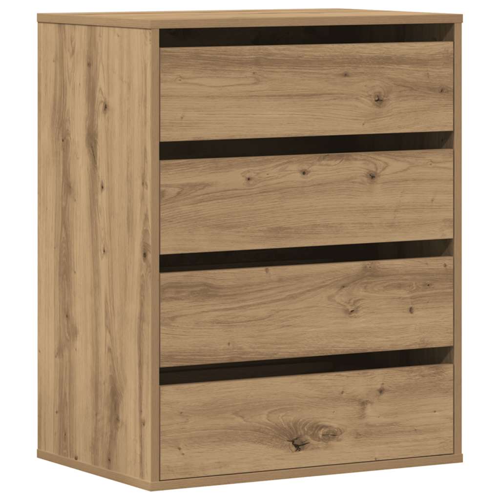 kommode til hjørne 60x41x76 cm konstrueret træ egetræsfarve