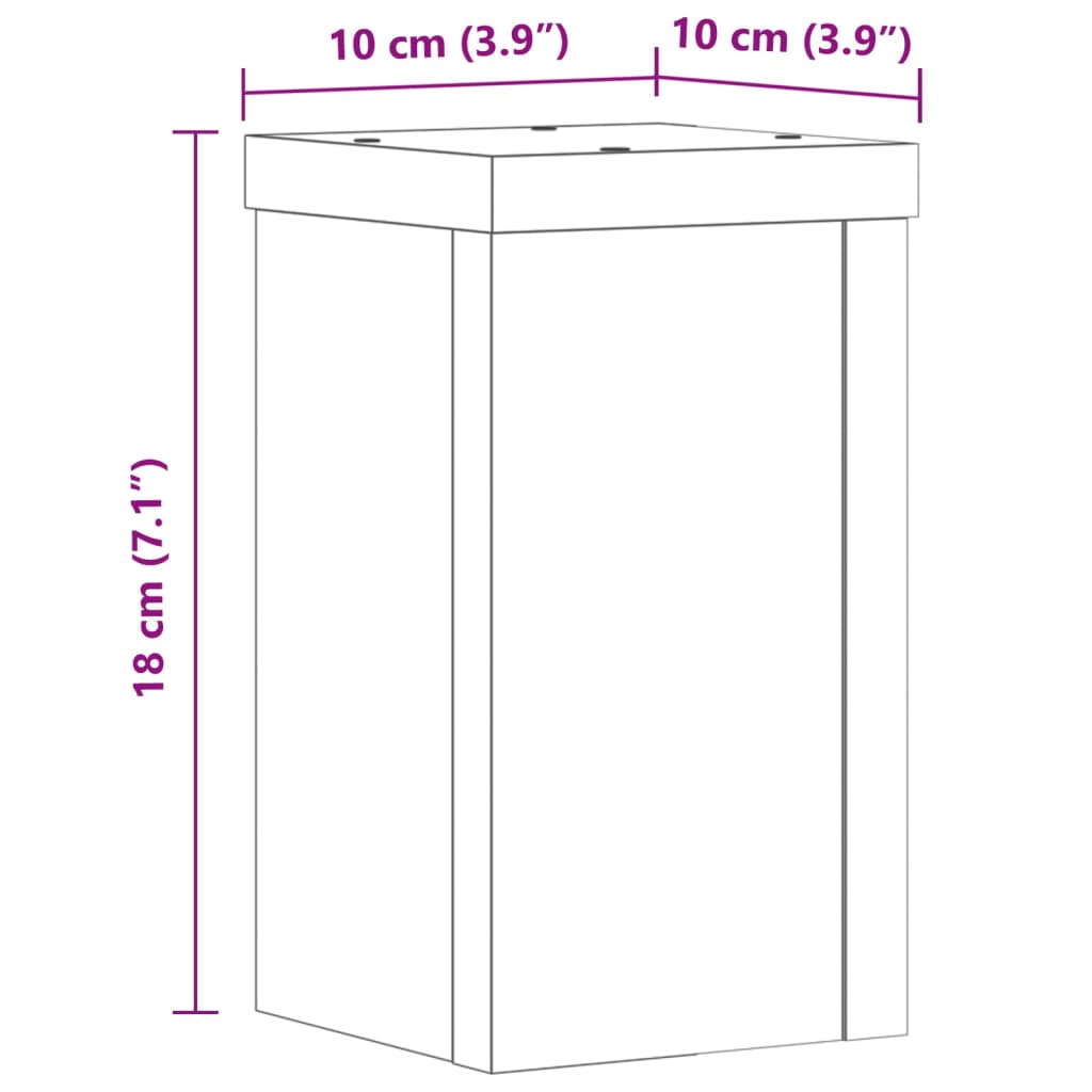 plantestativer 2 stk. 10x10x18 cm konstrueret træ sort