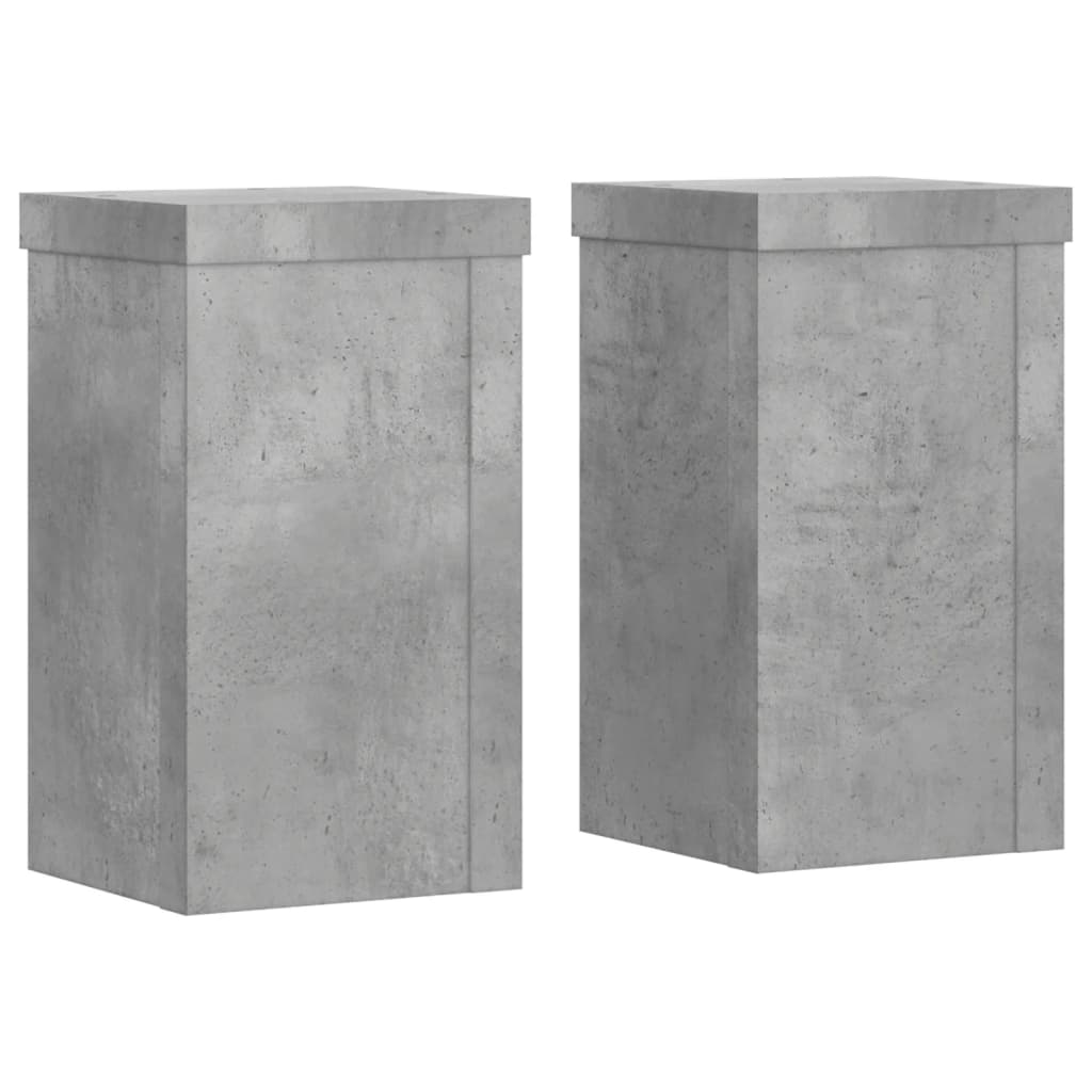 plantestativer 2 stk. 10x10x18 cm konstrueret træ betongrå