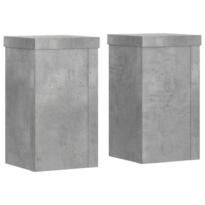 plantestativer 2 stk. 10x10x18 cm konstrueret træ betongrå