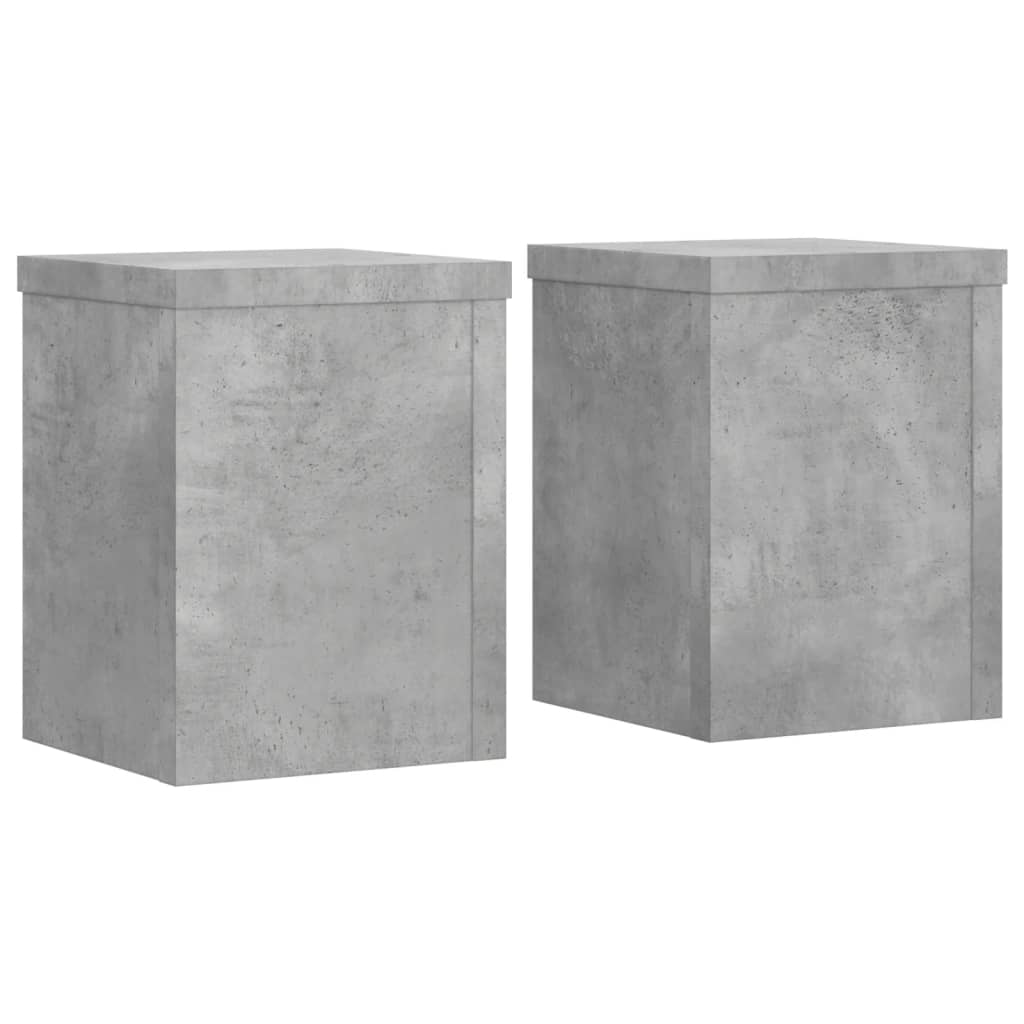 plantestativer 2 stk. 15x15x20 cm konstrueret træ betongrå