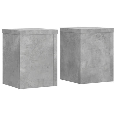 plantestativer 2 stk. 15x15x20 cm konstrueret træ betongrå