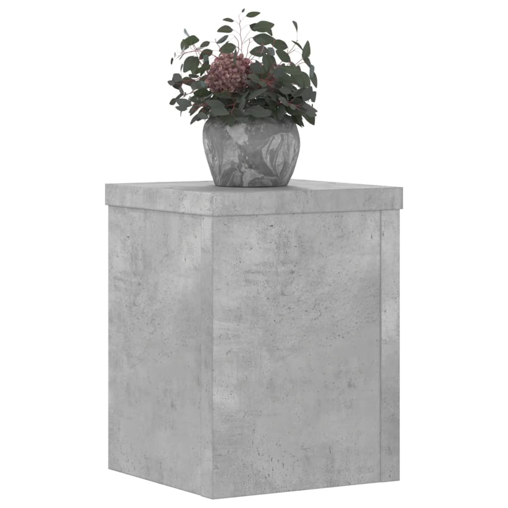 plantestativer 2 stk. 15x15x20 cm konstrueret træ betongrå